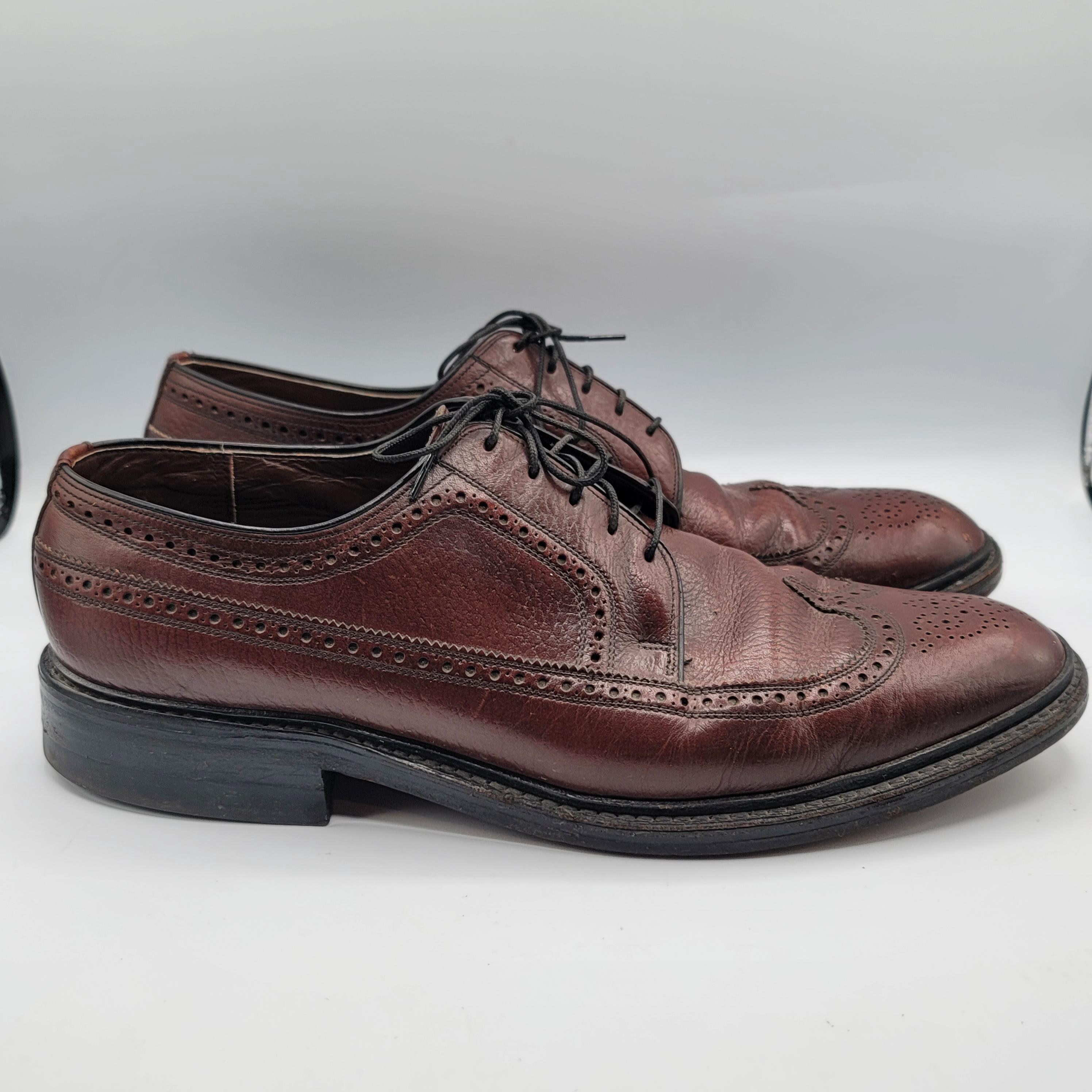 Sears VTG Long Wing Tip Dark Brown Dress Oxfords 7 The West II Wingtip Oxford - Brown – Paul Evans main image 4