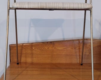 Vintage vinyl stapelkruk chroom MCM