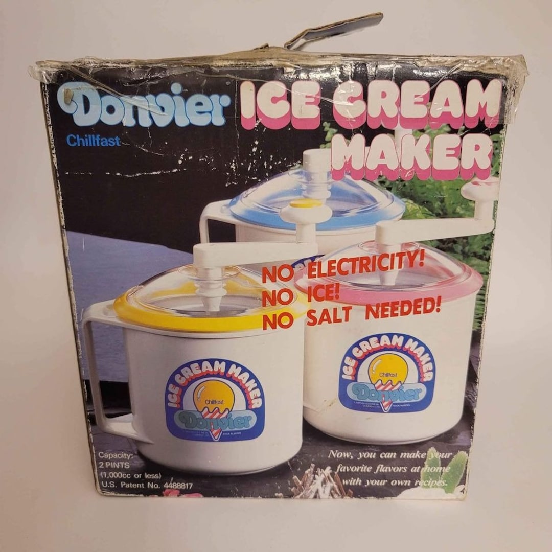 Vintage Donvier Ice Cream Maker Chillfast 2 Pints Blue Manual Etsy