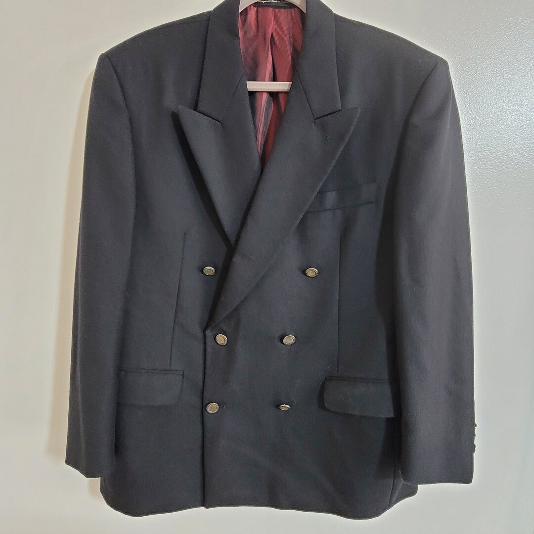 Blazer Double Boutonnage Vintage Moschino Cheap Chic - Laine Militaire Grise - Taille 10
