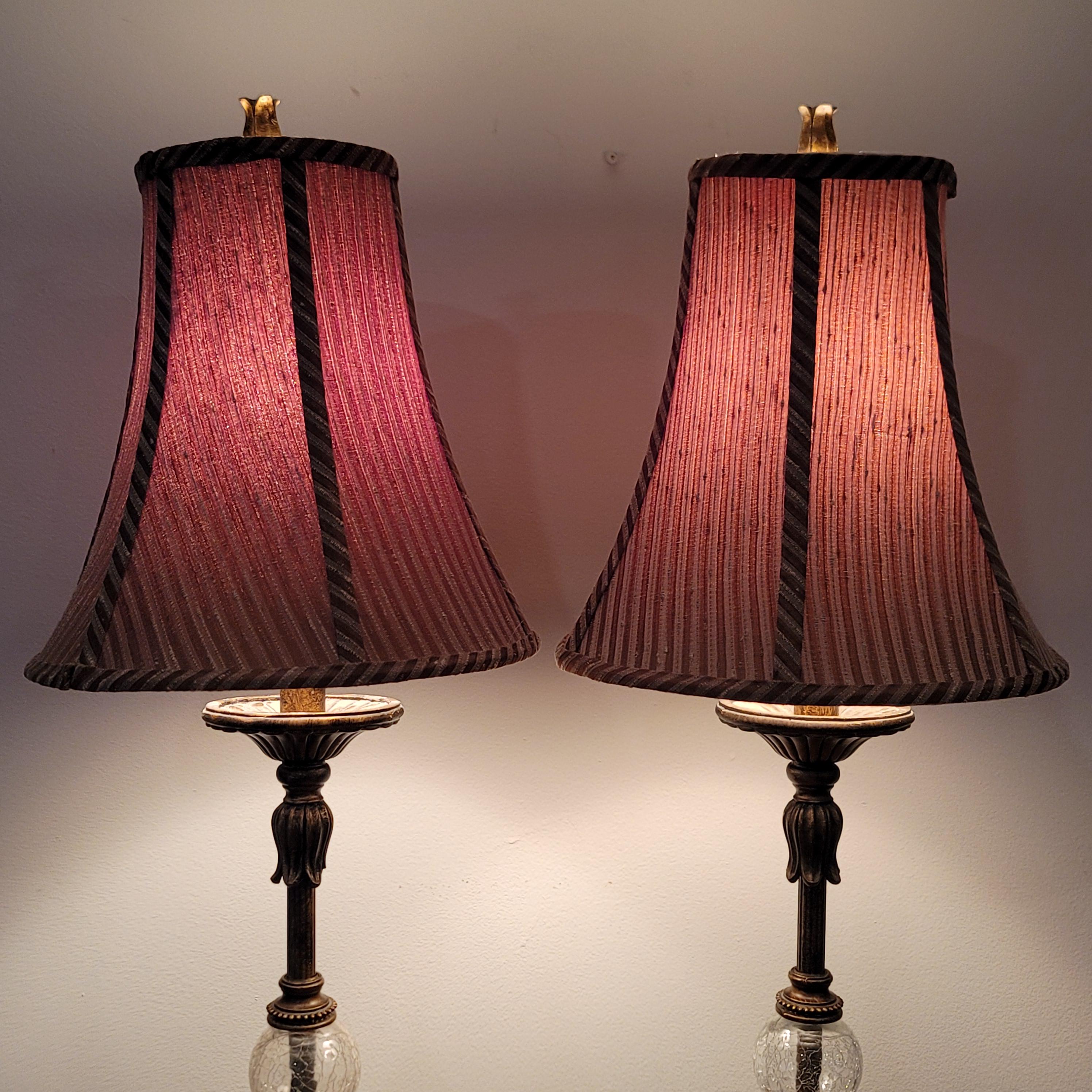Vintage Victorian Lamp Bell Textile Shades Bronze 32 Inches - Etsy