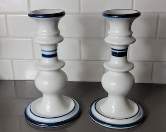 Vintage Dansk Bistro Blue Taper Portavelas