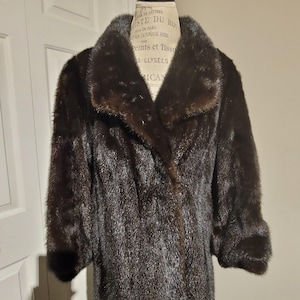 Vintage Mink Fur Coat Long Size Medium Ladies Luxury Made in Canada