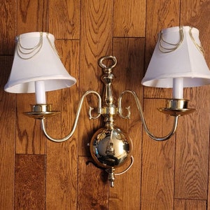Brass Wall Sconces Fixture, Double Wall Light Fixture bell shade