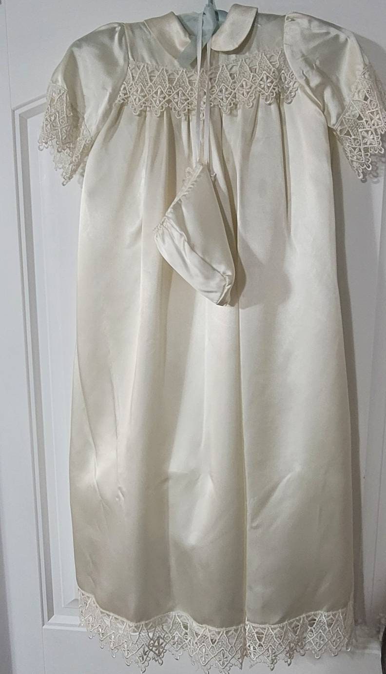 Vintage Baptism Gown Boy Christening Gown Baptism Satin Etsy