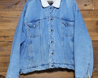 Vintage American Made Lee Trucker Blue Jean Jacket Mens Label Size