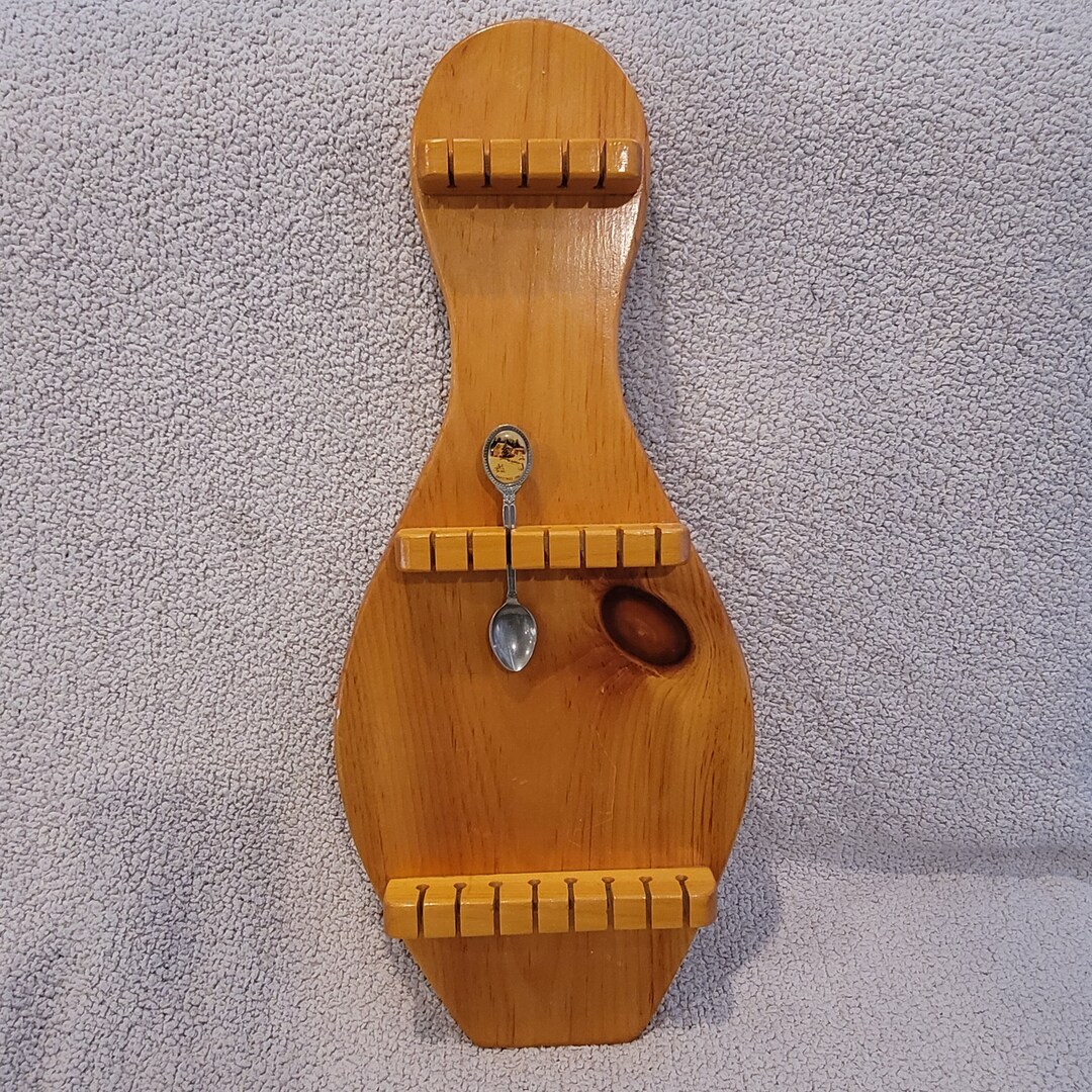 Spoon Rack Souvenir Spoon Wood Holder Vintage Spoon Etsy