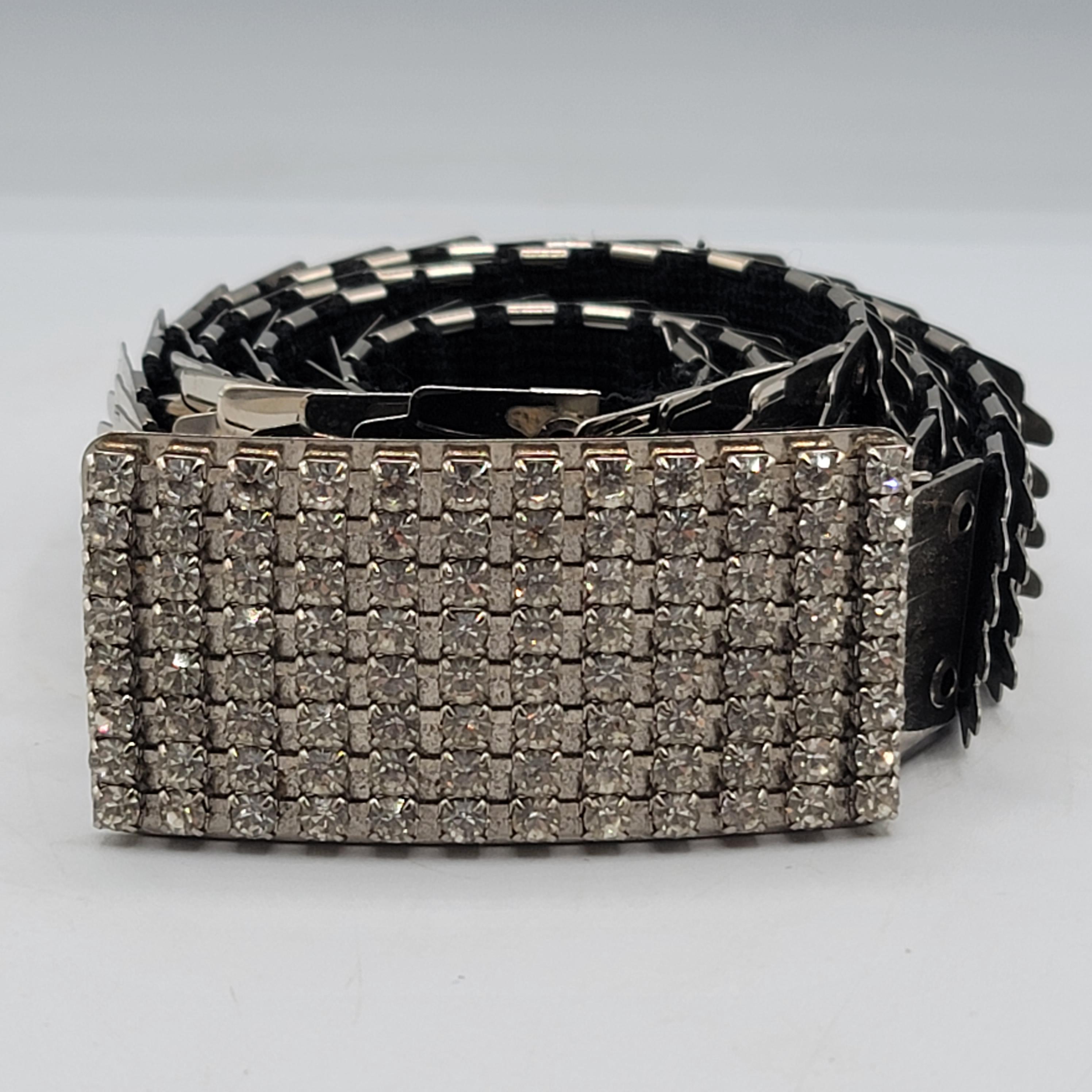Vintage Fish Scale Stretch Belt Silver 34 Inch Mermaid  display picture 1