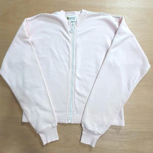 Vintage Christine Alexander Pink Fleece Small Diamond Zipper Sweater
