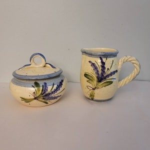 Cream and Sugar Bowl Set Made in France Signed