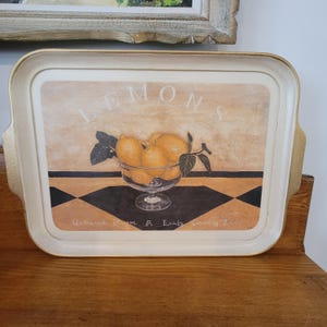Vintage Italian Florentine serving tray with handles Made in Italy Gilded Gold 17 in