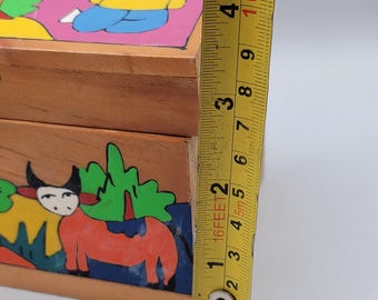 手描きの木箱フォークアートペイント - Etsy 日本