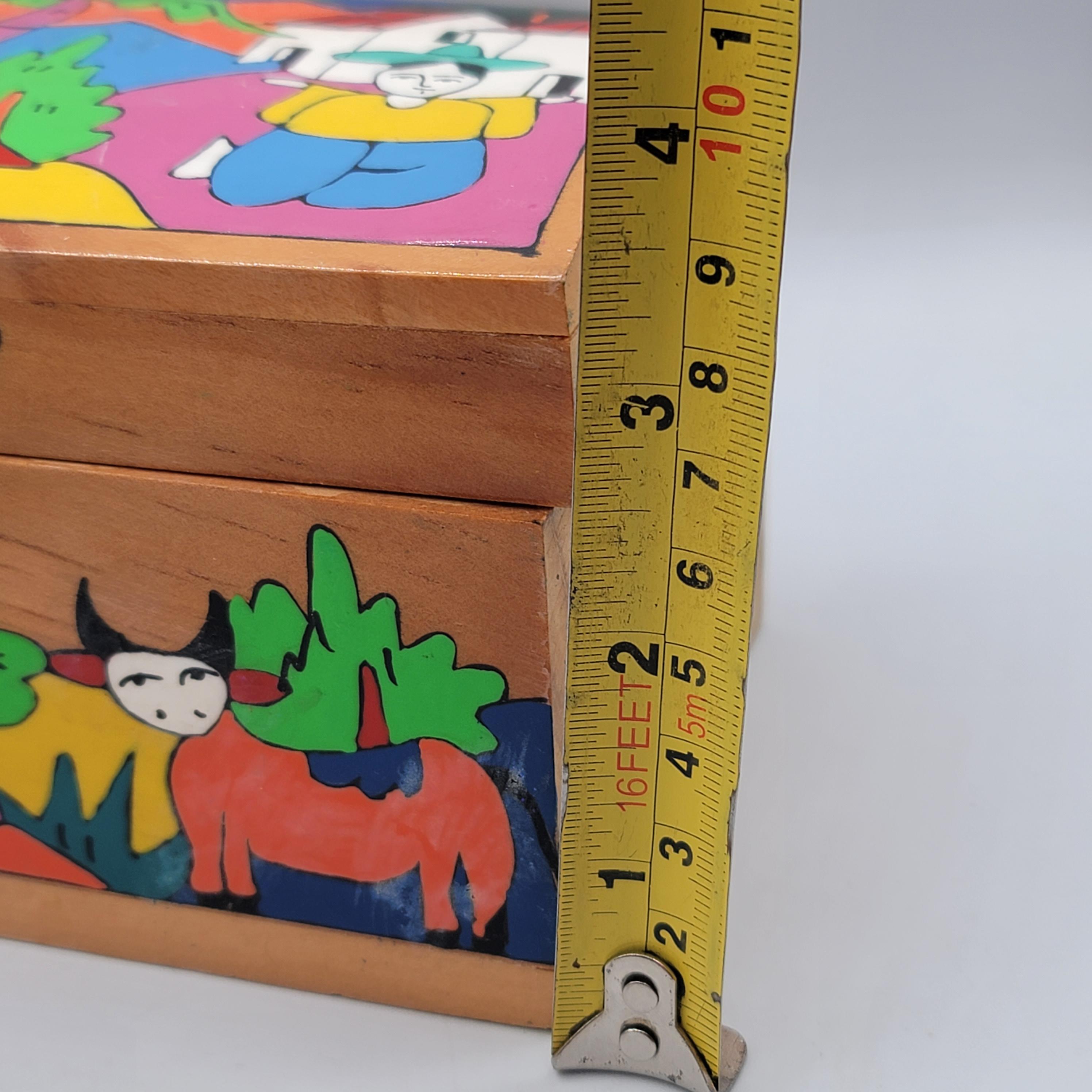 手描きの木箱フォークアートペイント - Etsy 日本