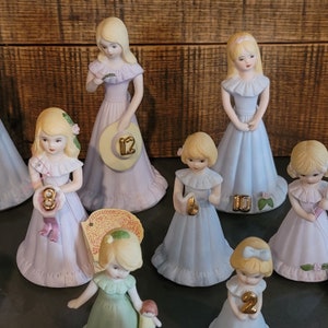 Growing Up Girls - Enesco Blonde Figurines - 1981 Collection
