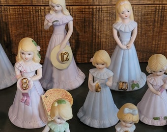 Growing Up Girls - Enesco Blonde Figurines - 1981 Collection