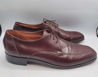 Zapatos Oxford de cuero marrón de calidad Bostonian, talla 7 para hombre, con cordones - LEER