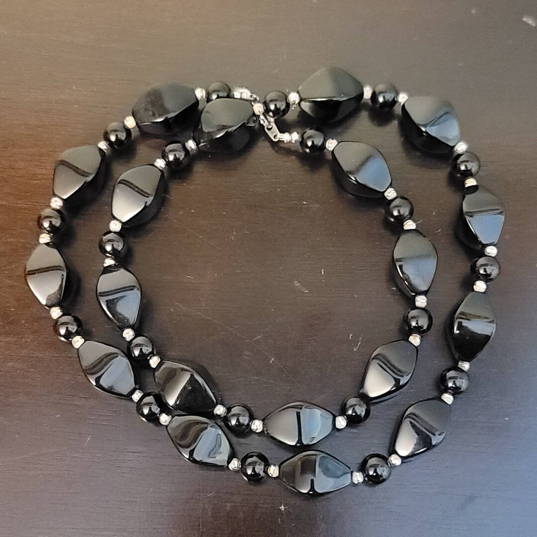 Parure Collier Et Boucles D'oreilles En Hématite Noire Pour Femme - Neuf Avec étiquettes - Style élégant Et Intemporel