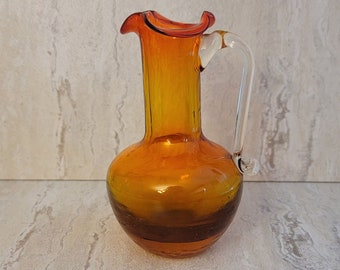 Vintage Glass Decorative  Jug Pitcher