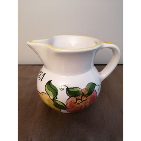 Vintage Fasbro Casarsa Wines Pitcher , Hand Painted Winery Pitcher Made in Italy 6" Tall Jug