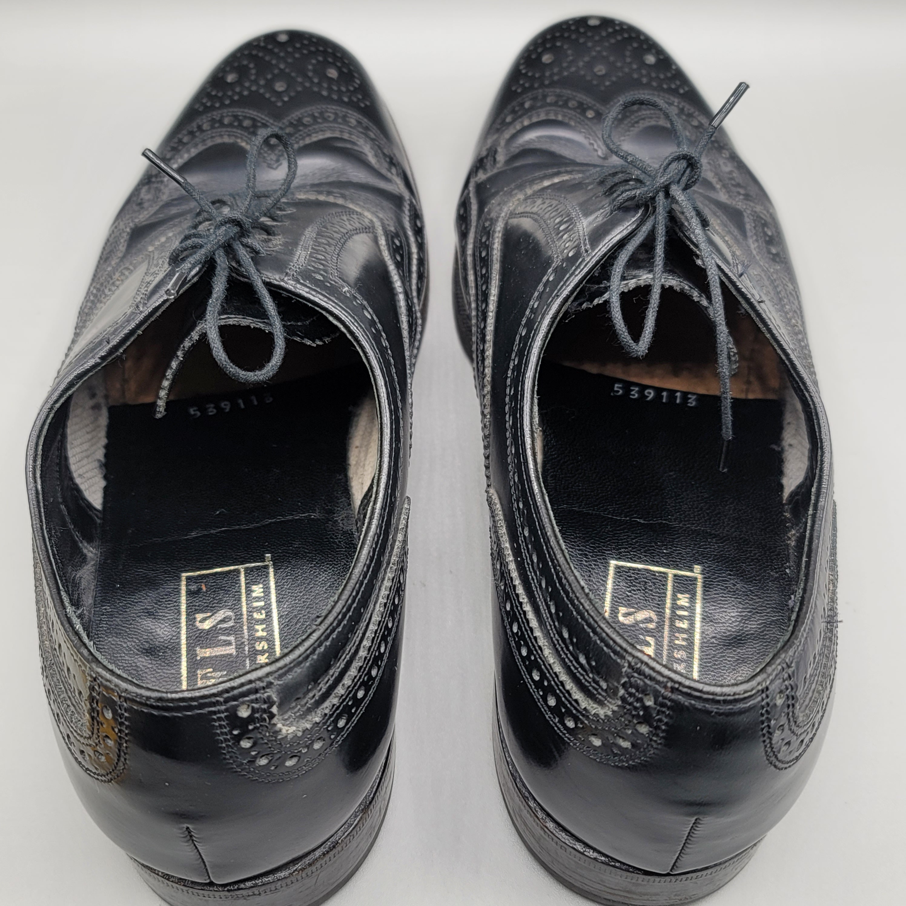 Mens Vtg The Florsheim Dress Shoes Black leather 9B Leather SOles Vtg Florsheim Imperial Shoes 10.5C Black Scotch Grain  main image 2