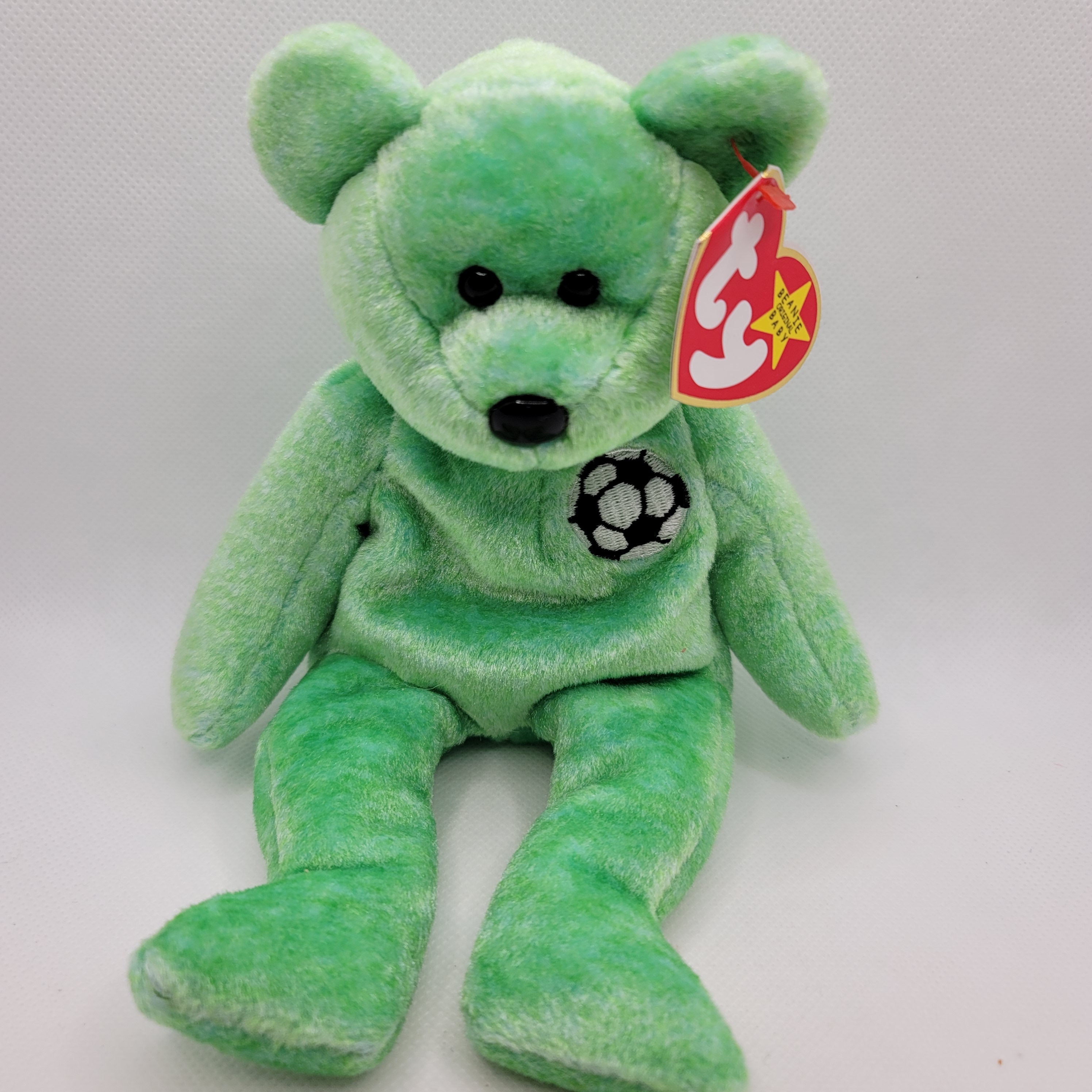 TY Kicks Beanie Baby Plush Toy Retired Collection TY Beany Green