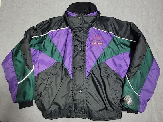 Choko Racing ジャケット L 青/黒 90s Choko Colorblock Black and Purple Racing Jacket Size 16 Snow