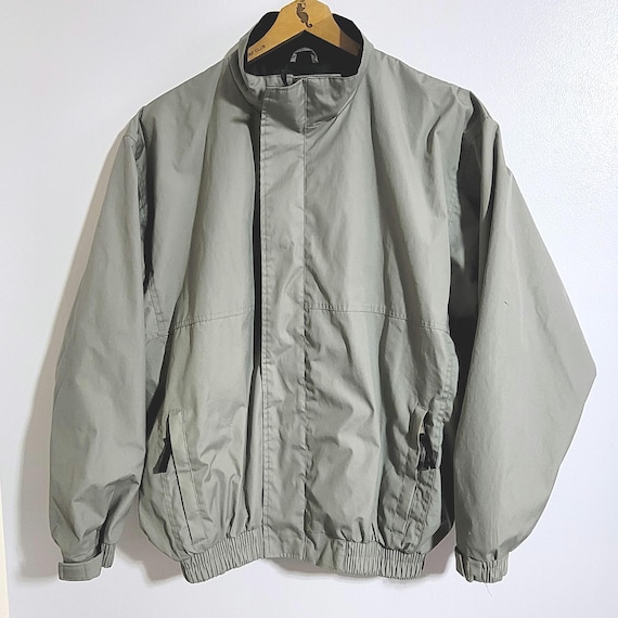Men Spring Coat Jacket Khaki Bomber Large Elastic Waste Trimark