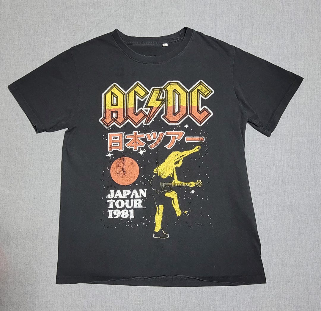 Vintage AC DC Band Tshirt Tour 1981 Black Large - Etsy