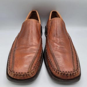 Loafer Dress Shoes Brown Leather Slip on 8.5M Made in Italy  display picture 1