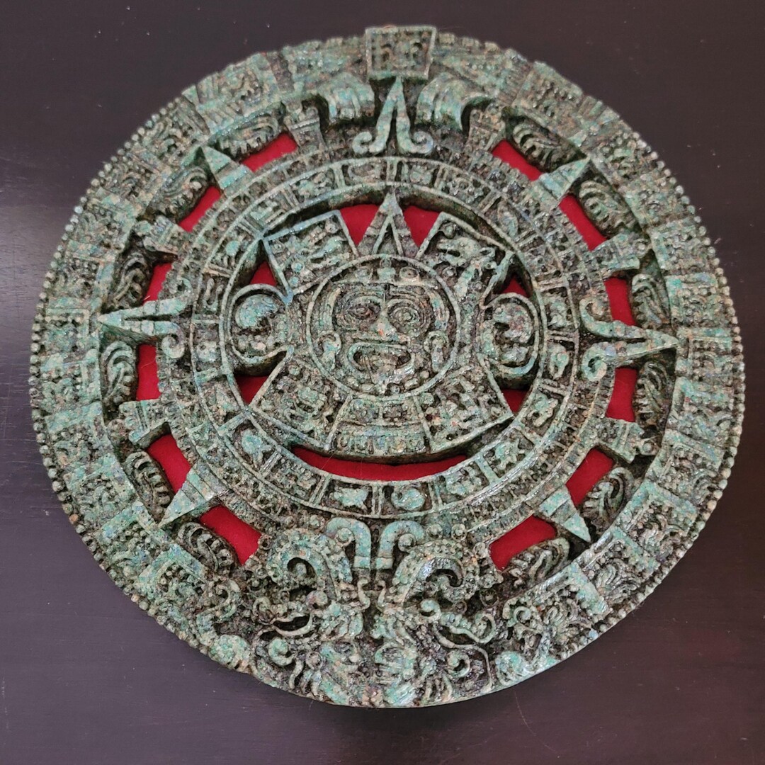 Vintage Aztec Calendar Wall Decor Mexica Calendar Aztec Sun Stone ...