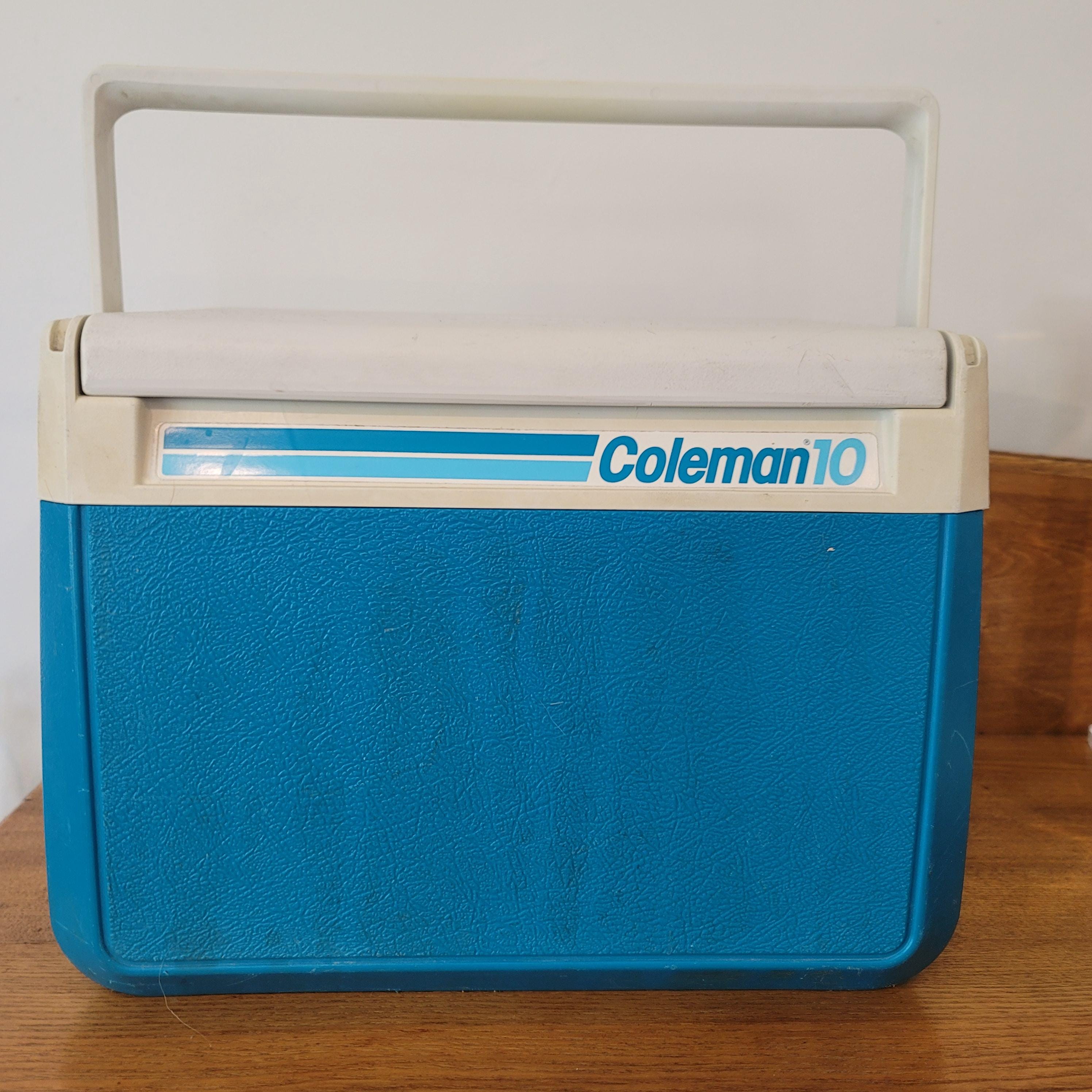 Coleman 10 Cooler Model 5210 Flip Slip Cup Holder Lid Vintage Teal