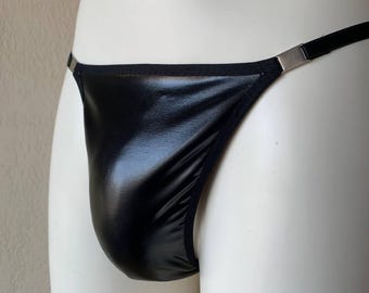Men's lacquered thongs | luxury men’s thong | Mesh men’s sexy thong| Naked men's thong| A gift for him  | Transparent Underwear |  For Men