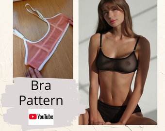 Bra pattern pdf Lingerie sewing pattern pdf Bra sewing pattern Bralette sewing pattern PDF Instant Download Size XS-L Bra Top