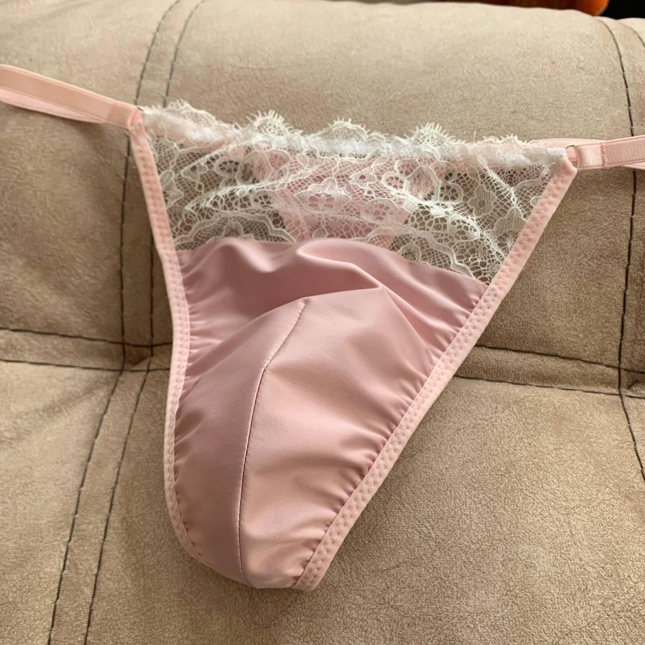 Men's Thongs gift|Pink luxury men’s thong satin with lace, Lace men’s soft thong, men’s soft thong, A gift for him. High-quality gift set