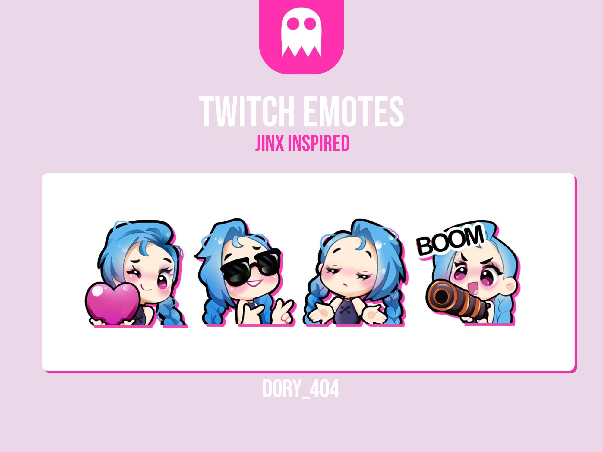 Jinx Inspired Twitch Emotes | League of Legends Streamer Pack (digital ...
