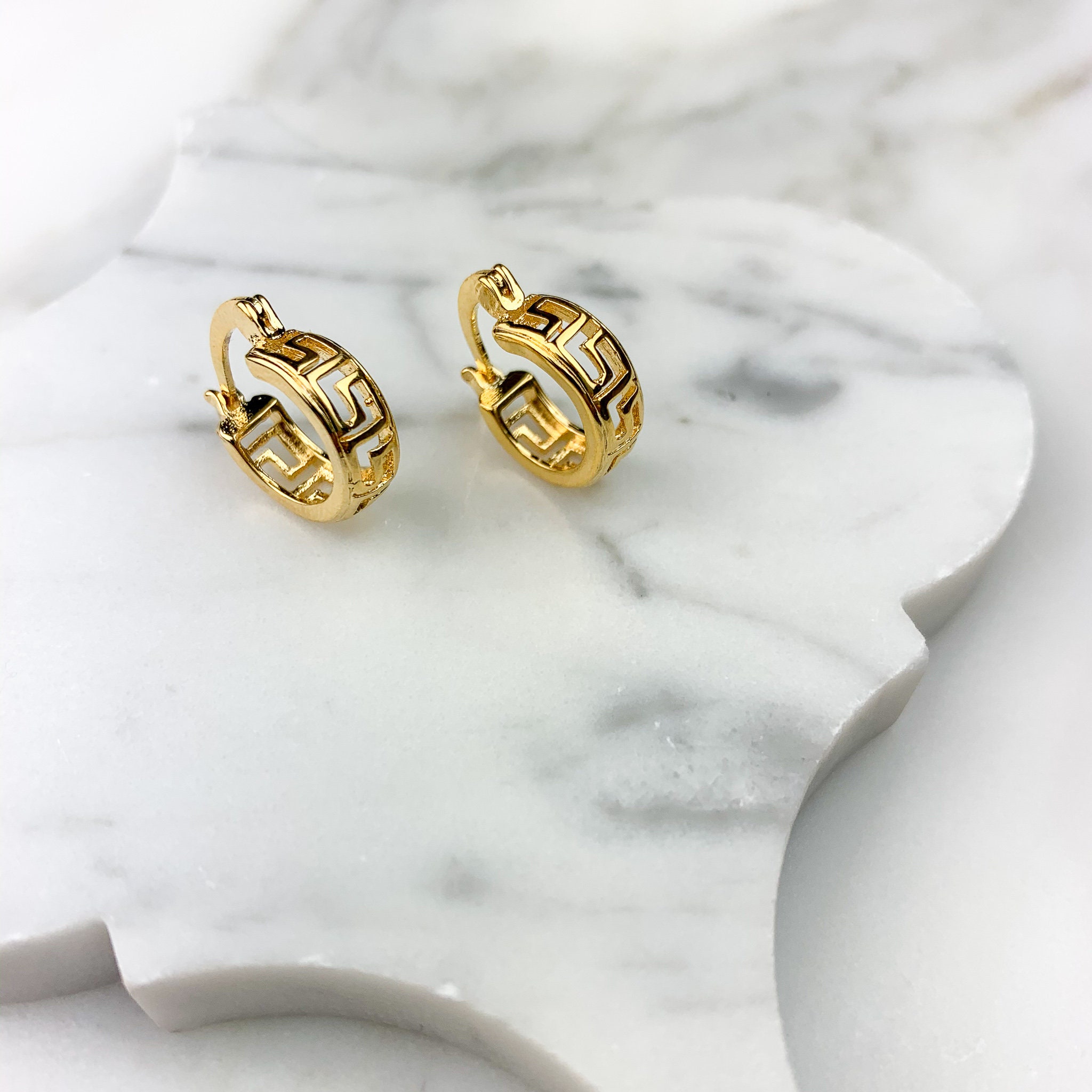 Gold greek shop earrings