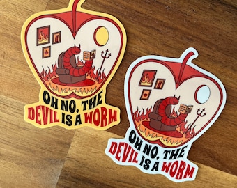 Stickers "Oh no the devil is a worm"