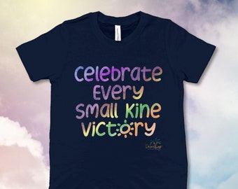 Celebrate Every Small Kine Victory! Hawaiian style sayings on Youth Short Sleeve Bella Canvas T-Shirt