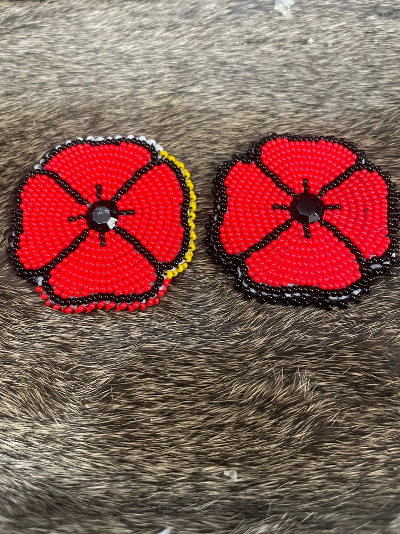 Native Beaded Poppy Etsy Canada