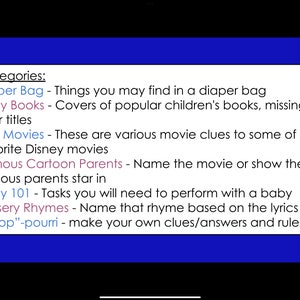 Virtual Baby Shower Game with Cartoon questions image 2