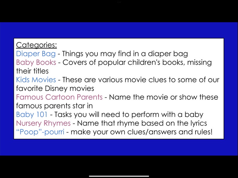 Virtual Baby Shower Game with Cartoon questions image 2