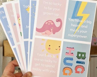 Lunchbox Letters for Separation Anxiety, Connection Cards, Digital Download, Instant Download, Kids Schoolbag Messages, Print At Home