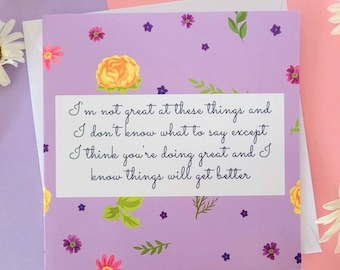 Don't Know What To Say Card, Thinking Of You Card