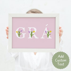 Grá Wall Print, Irish Art, Gaeilge, Irish Language, Personalised Wedding Gift, Custom Love Print Made in Ireland