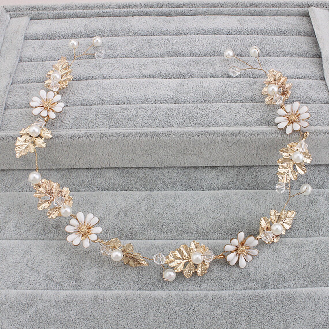 Daisy Metal Flower Crown Gold Leaf Crown Girl's Etsy