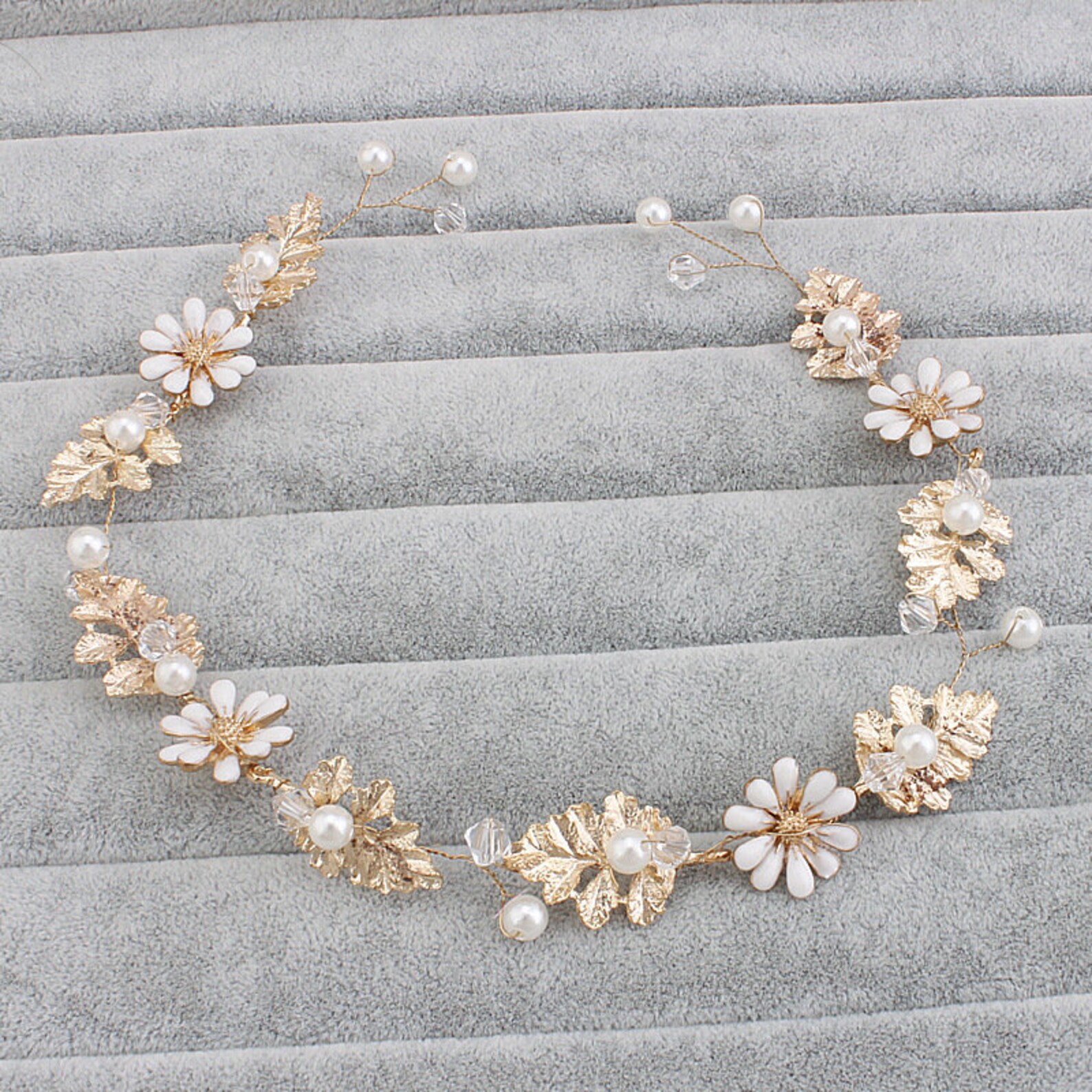 Daisy Metal Flower Crown Gold Leaf Crown Girl's Etsy