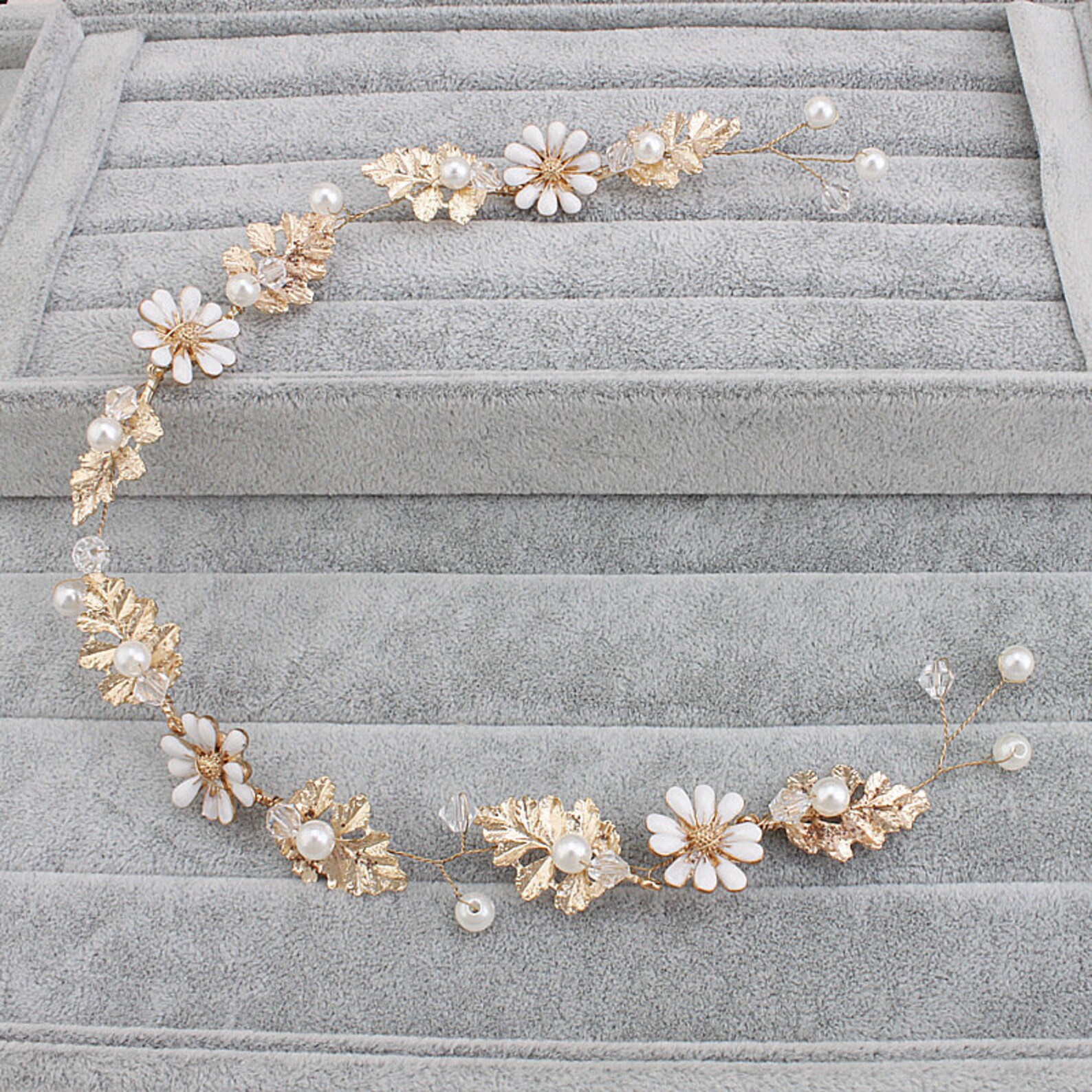 Daisy Metal Flower Crown Gold Leaf Crown Girl's Etsy