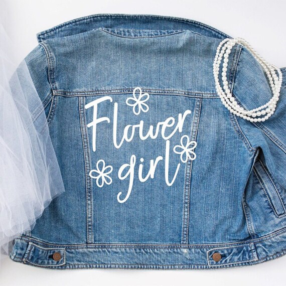 Flower Girl Denim Jacket Flower Girl Gift Flower Girl Etsy