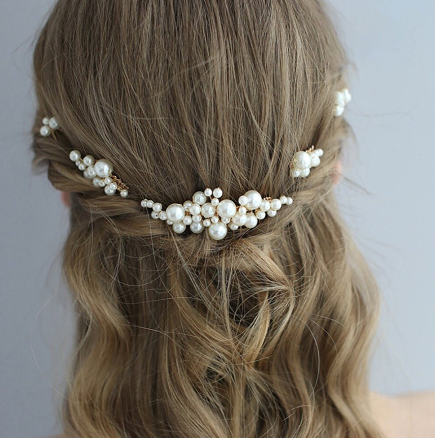 Pearl Hair Piece - Etsy Pearl Hair Piece - Etsy