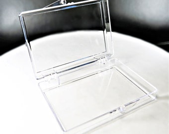 20 rechteckige klare Plastikboxen, transparente Acrylboxen mit Klappdeckel, Klarsichtbehälter, Kunststoffetuis - 75mm x 50mm x 15mm
